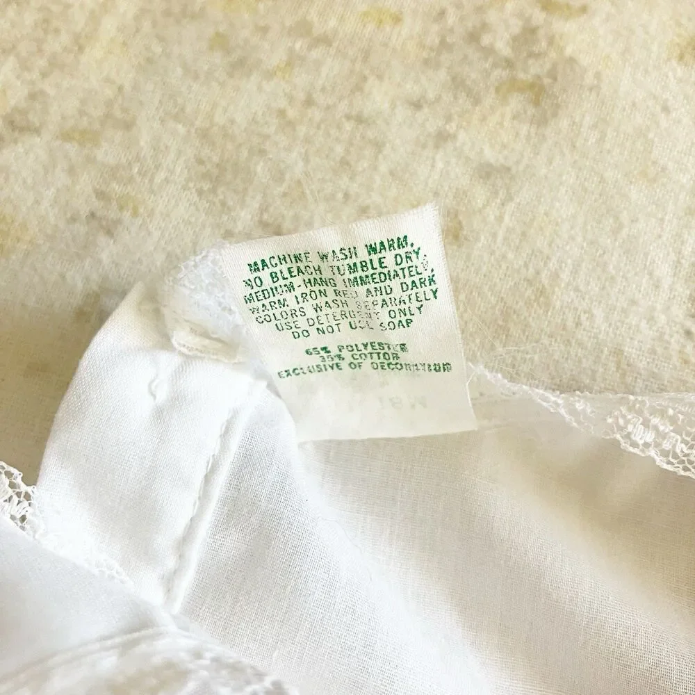 Vintage Issacson Carrico Slip Dress Baby Girl 18M White Pink Bow Ruffle Lace